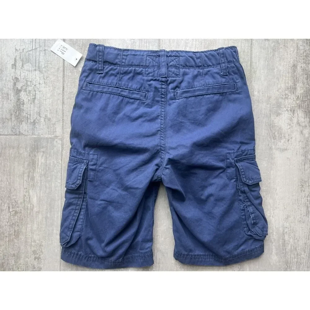 GAP Kids Boys Ranger Cargo Chino Shorts NEW Casual Cotton NAVY 8 Regular